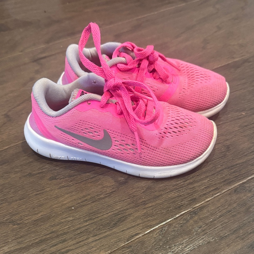 Nike Kids Vibrant Pink and Gray Sneakers